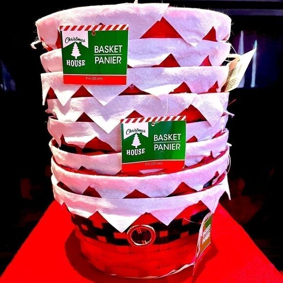 8 SANTA BASKETS 8.5”x4” NWT - Picture 1 of 4
